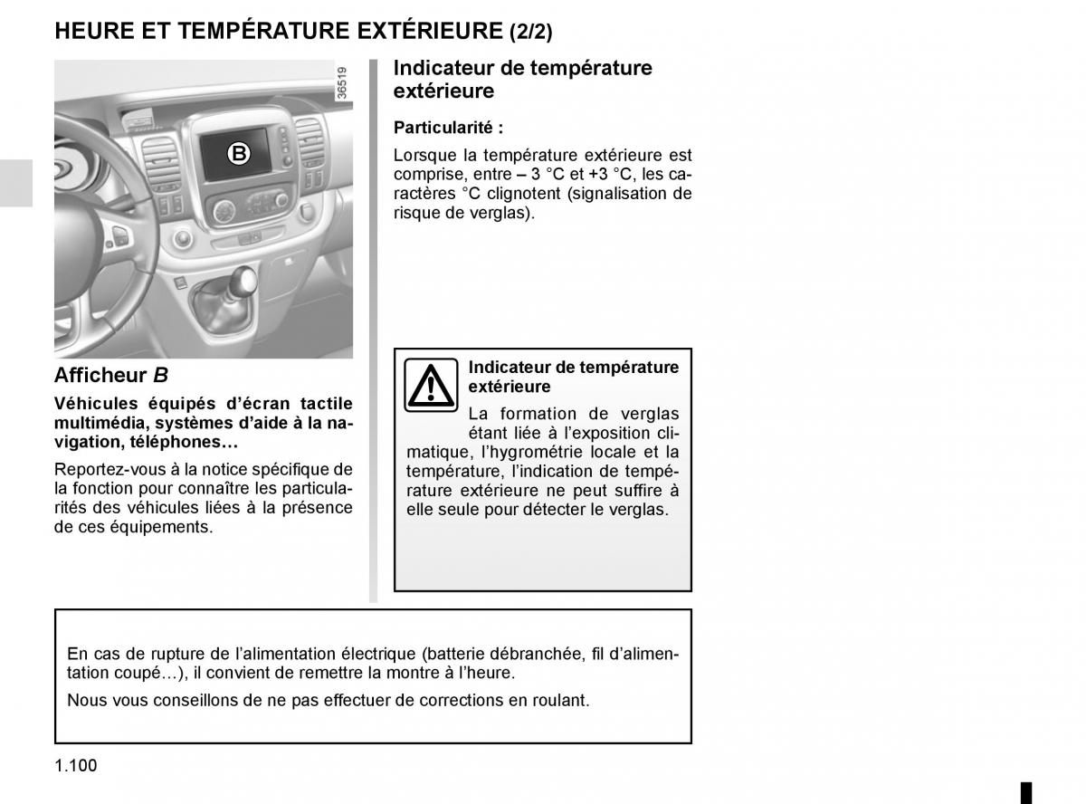 Renault Trafic III 3 manuel du proprietaire / page 106