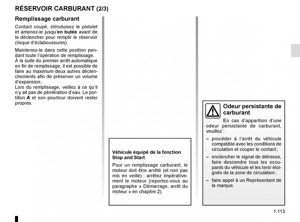 Renault Trafic III 3 manuel du proprietaire / page 119