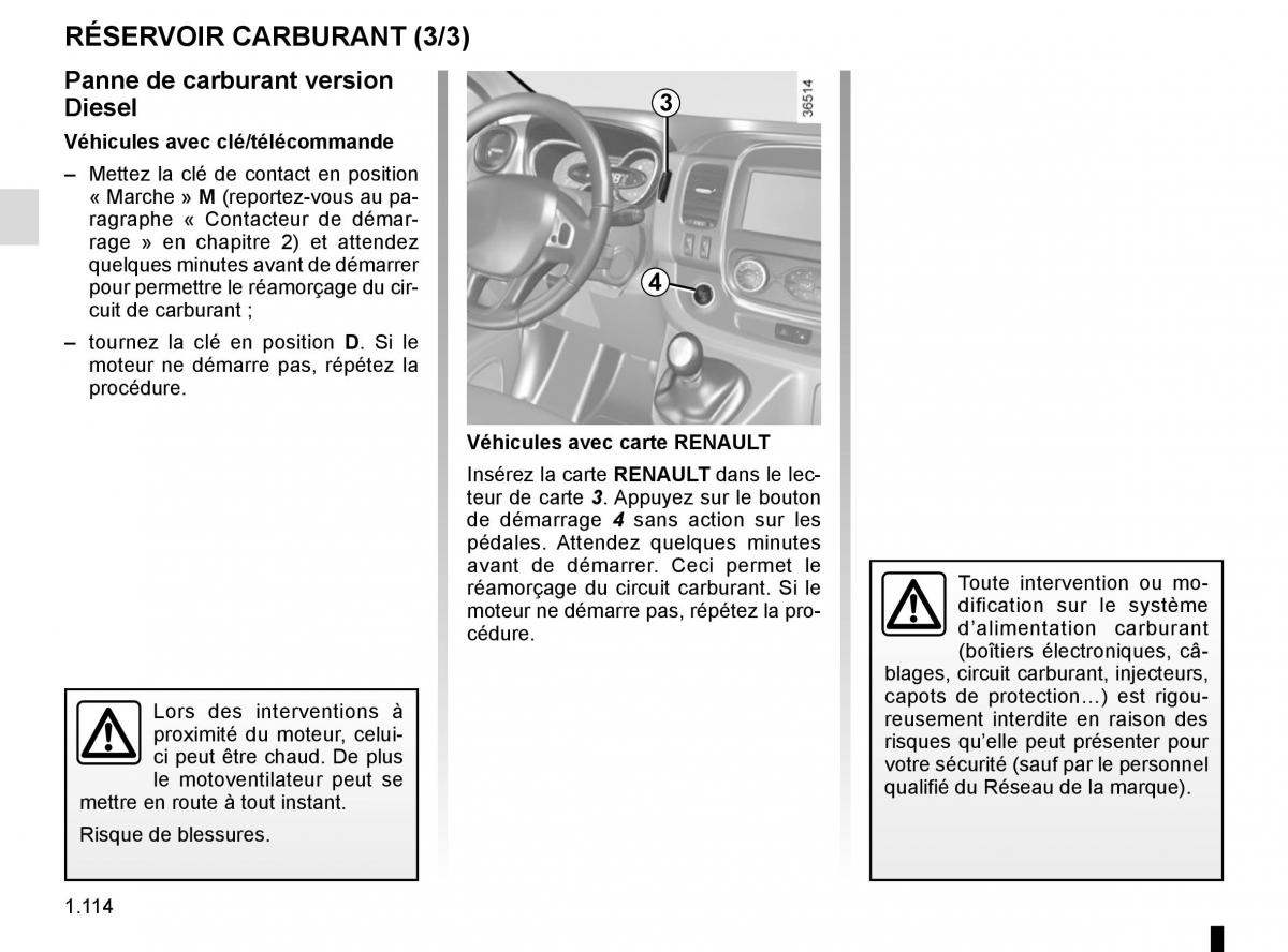 Renault Trafic III 3 manuel du proprietaire / page 120