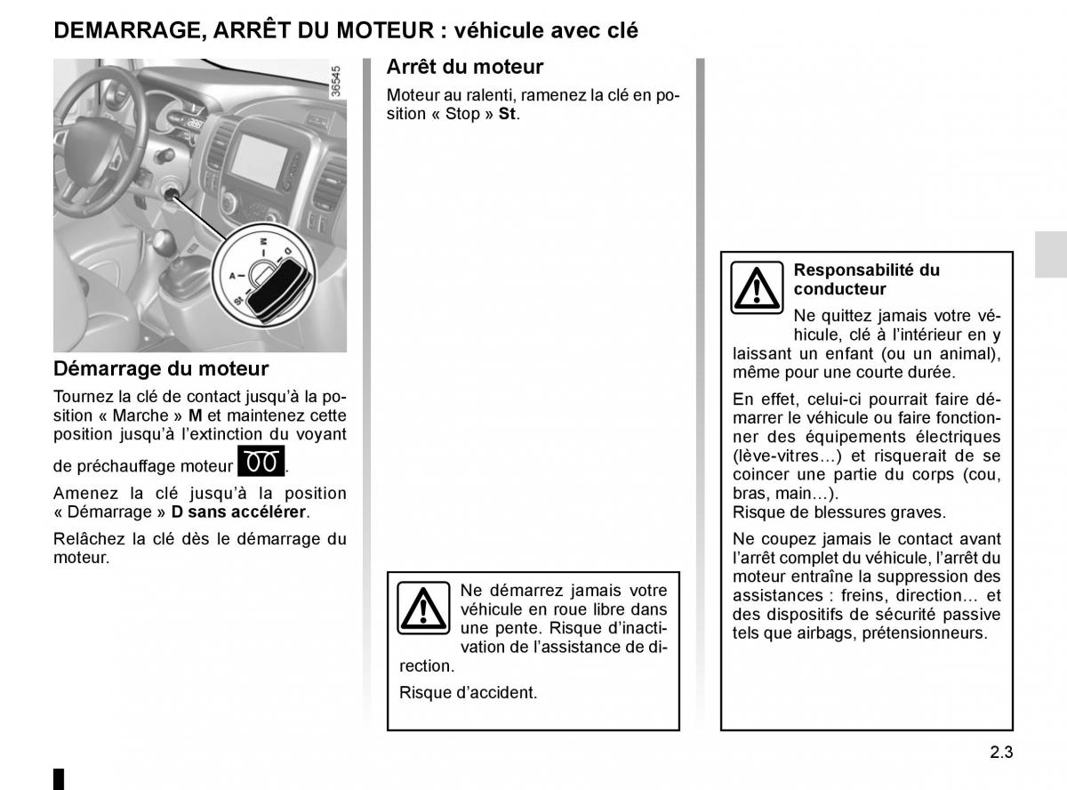 Renault Trafic III 3 manuel du proprietaire / page 127