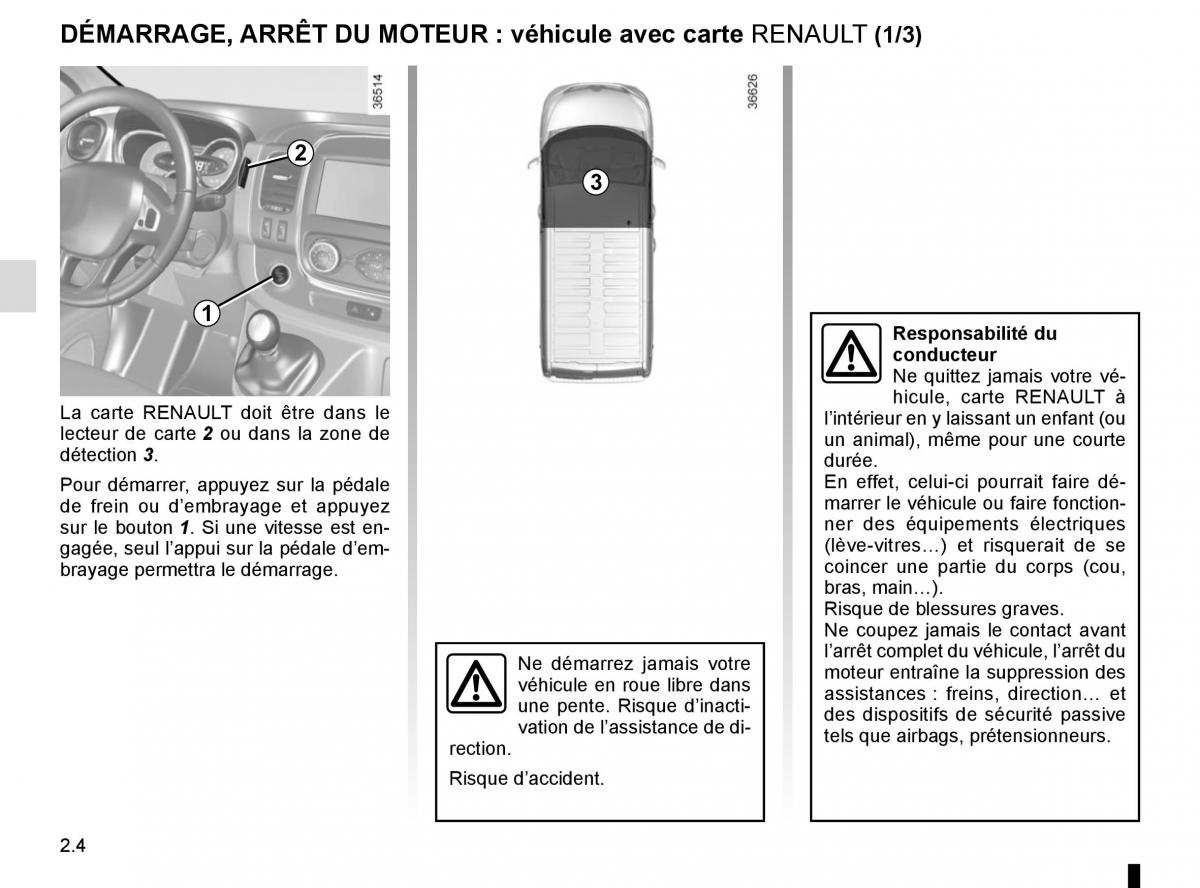 Renault Trafic III 3 manuel du proprietaire / page 128