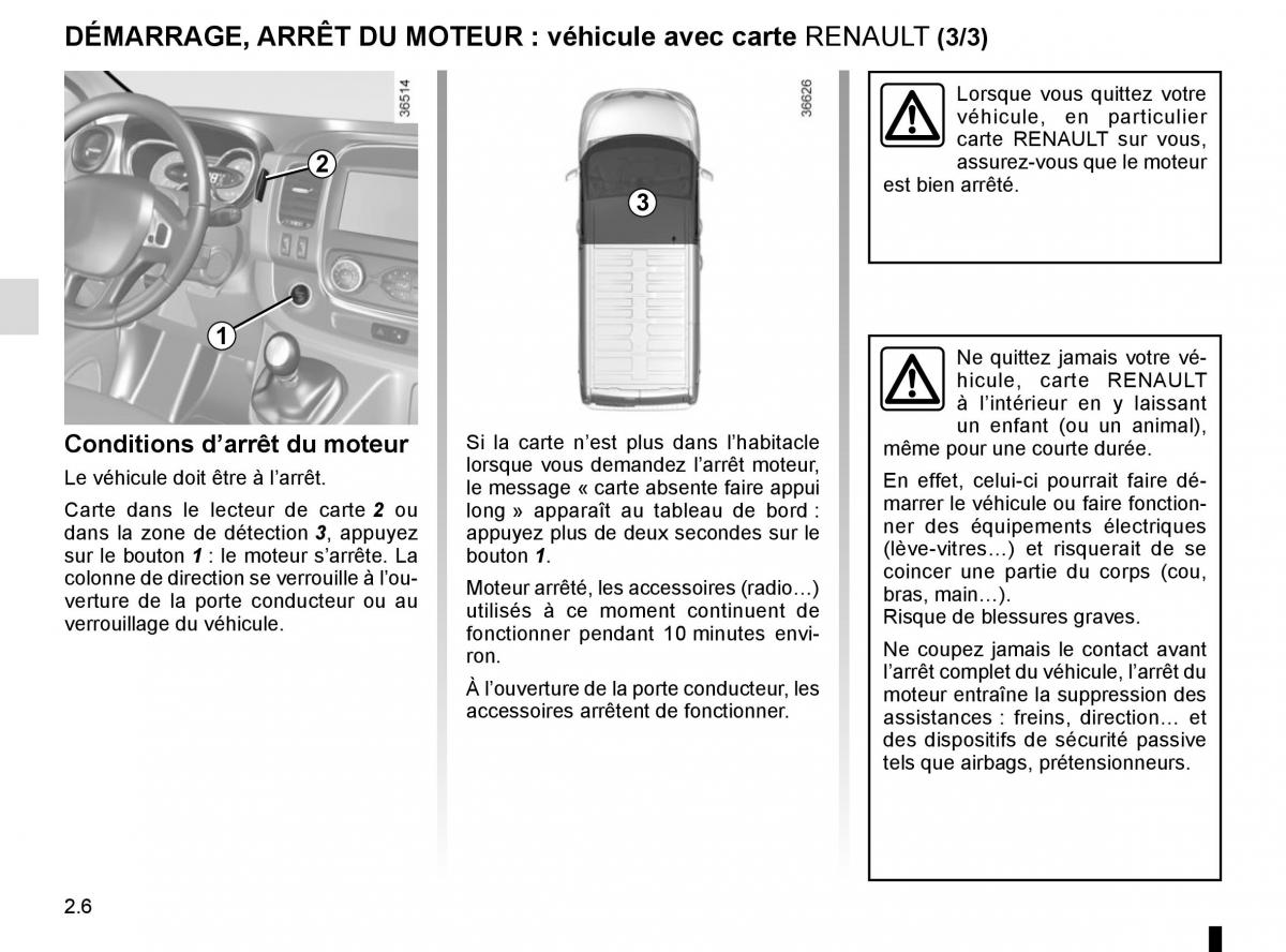 Renault Trafic III 3 manuel du proprietaire / page 130