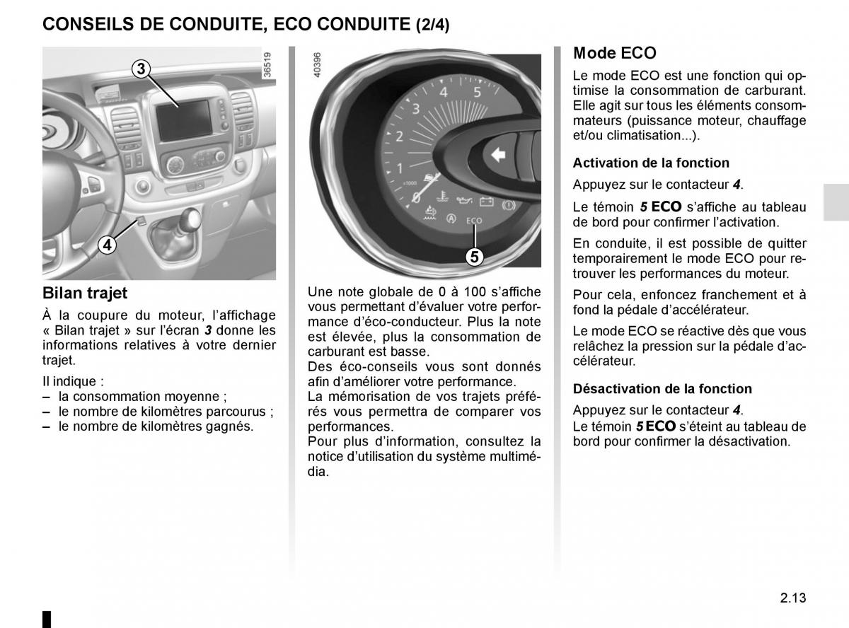 Renault Trafic III 3 manuel du proprietaire / page 137