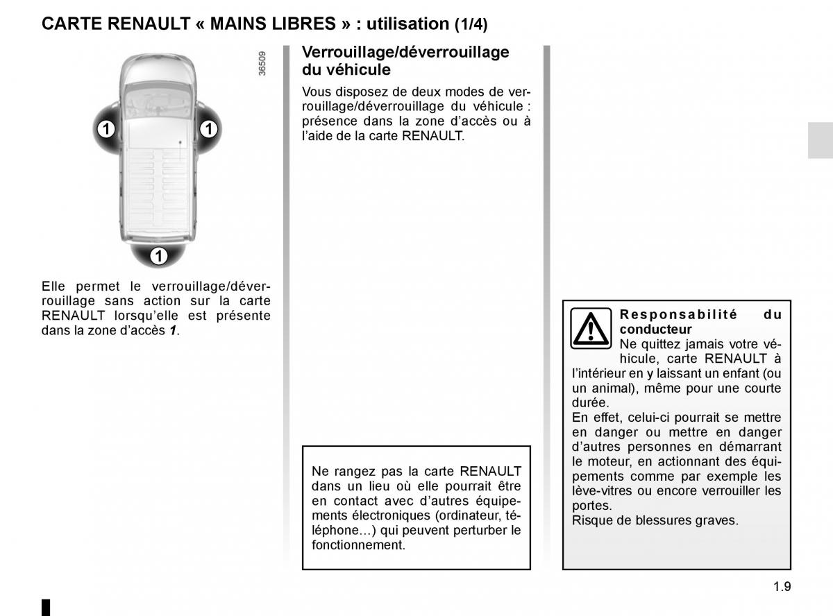 Renault Trafic III 3 manuel du proprietaire / page 15