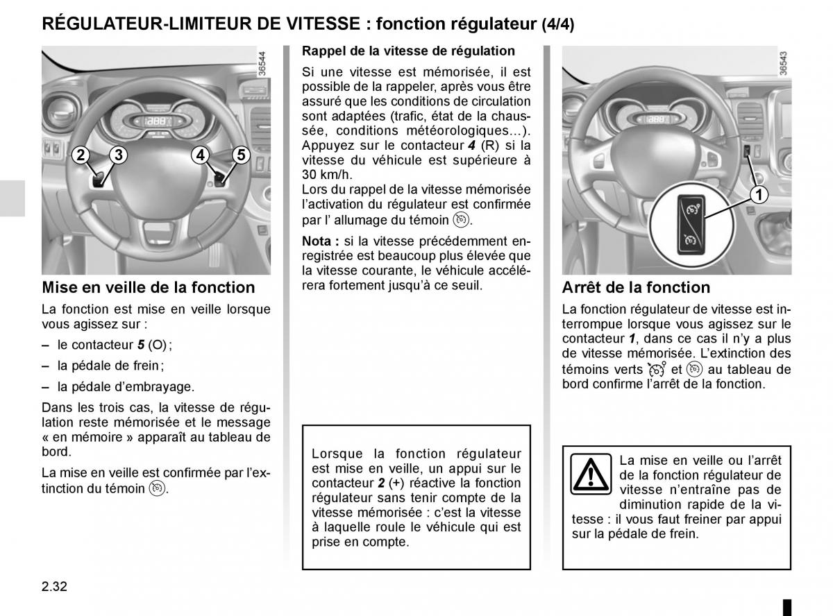 Renault Trafic III 3 manuel du proprietaire / page 156