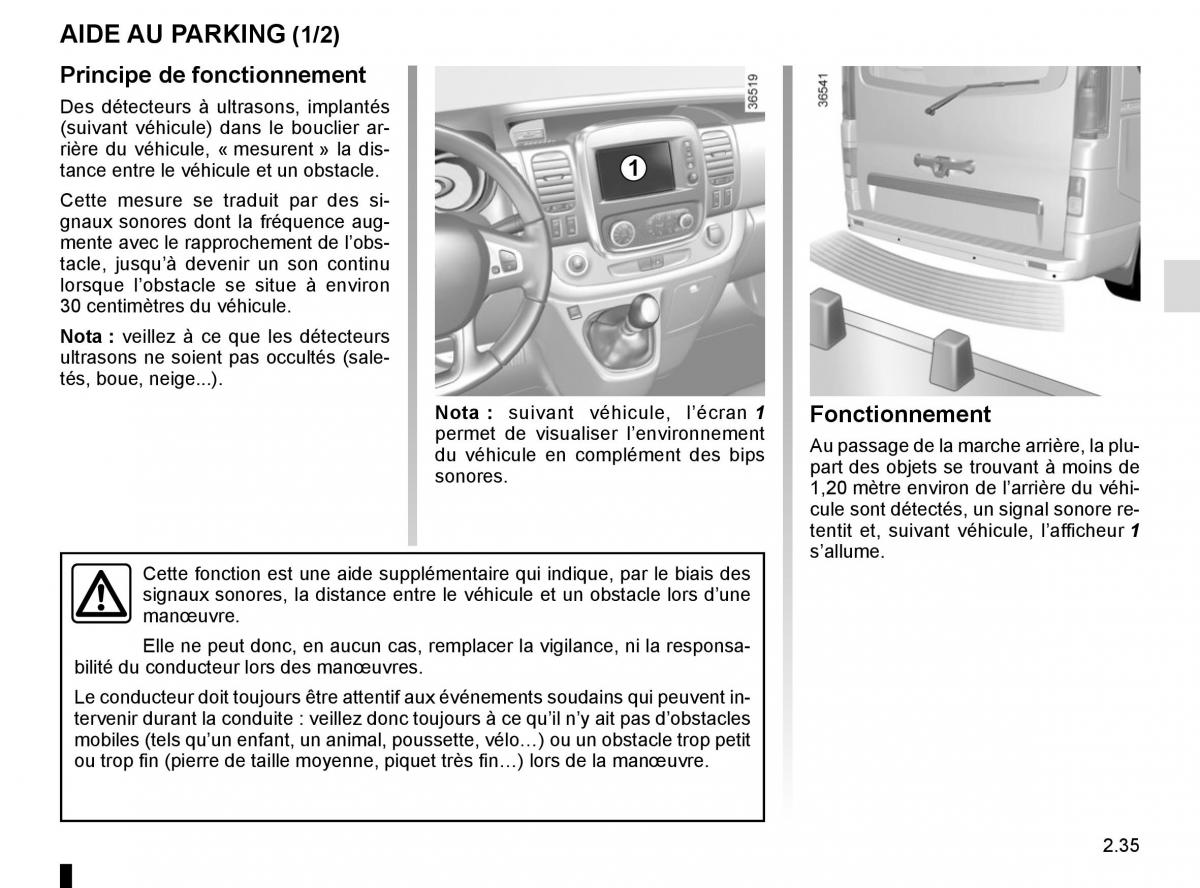 Renault Trafic III 3 manuel du proprietaire / page 159