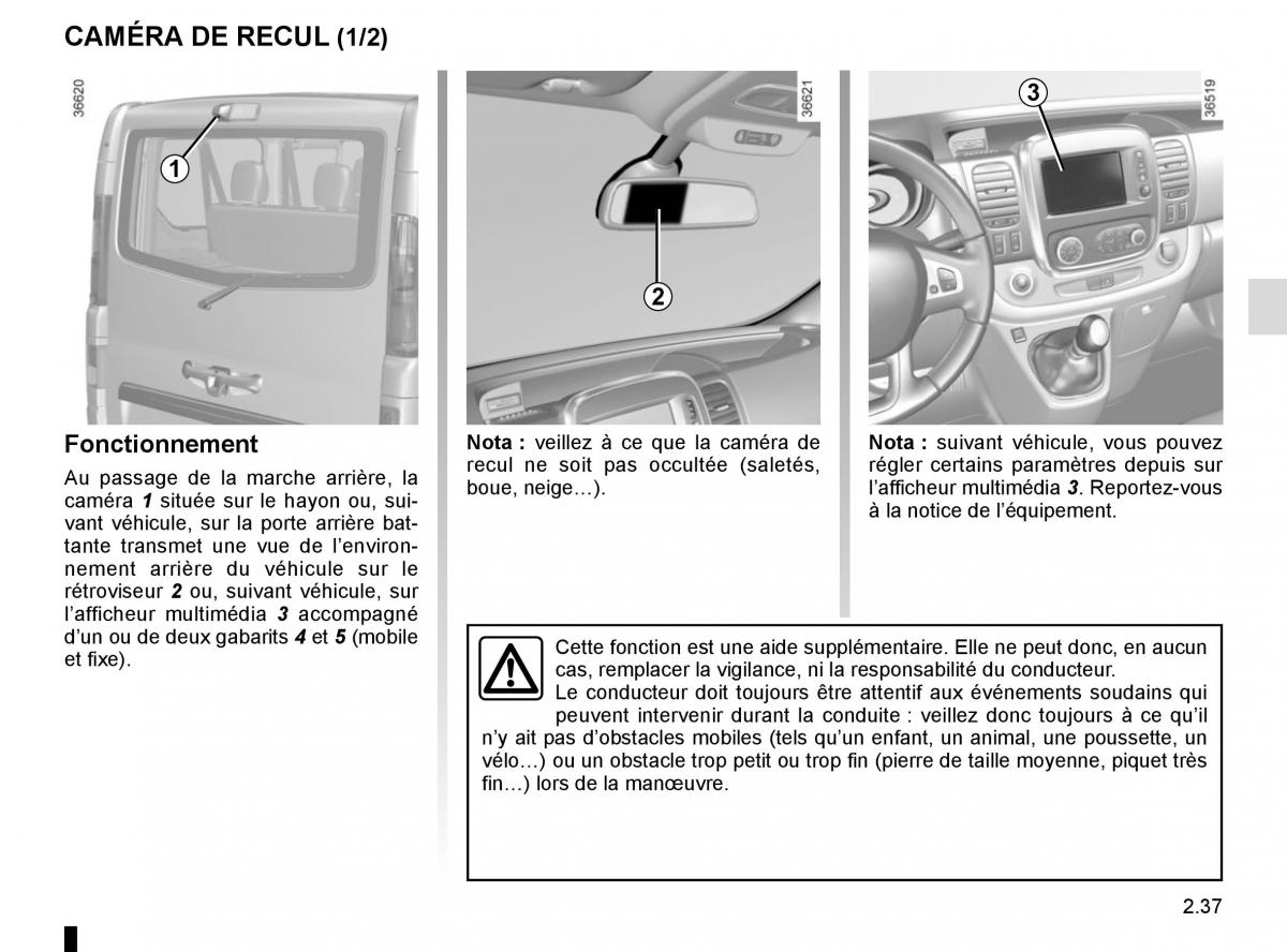 Renault Trafic III 3 manuel du proprietaire / page 161