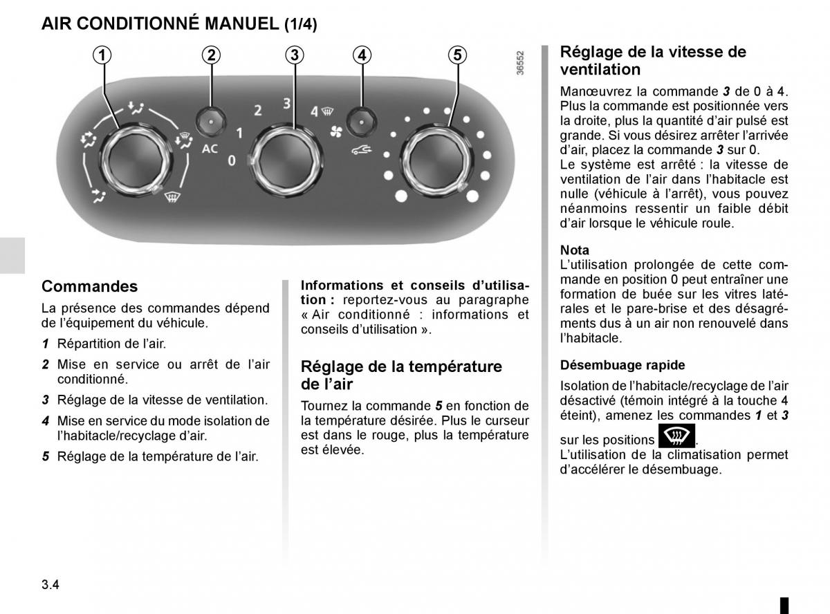 Renault Trafic III 3 manuel du proprietaire / page 166