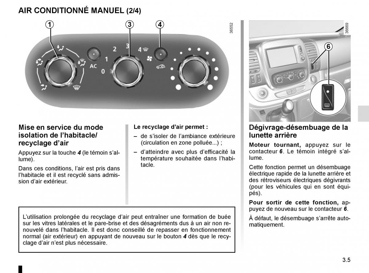 Renault Trafic III 3 manuel du proprietaire / page 167