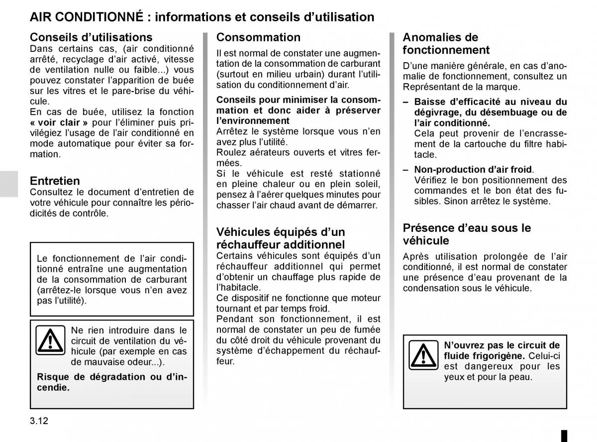 Renault Trafic III 3 manuel du proprietaire / page 174