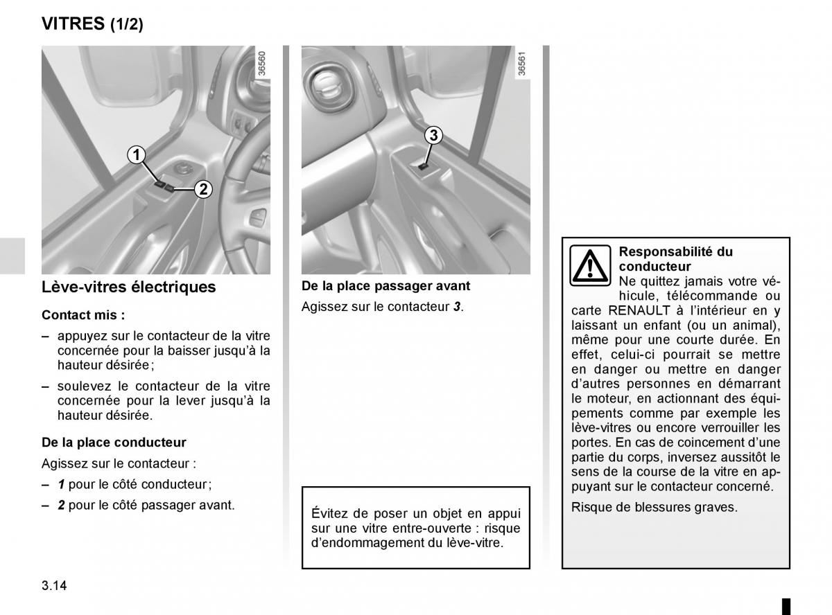 Renault Trafic III 3 manuel du proprietaire / page 176