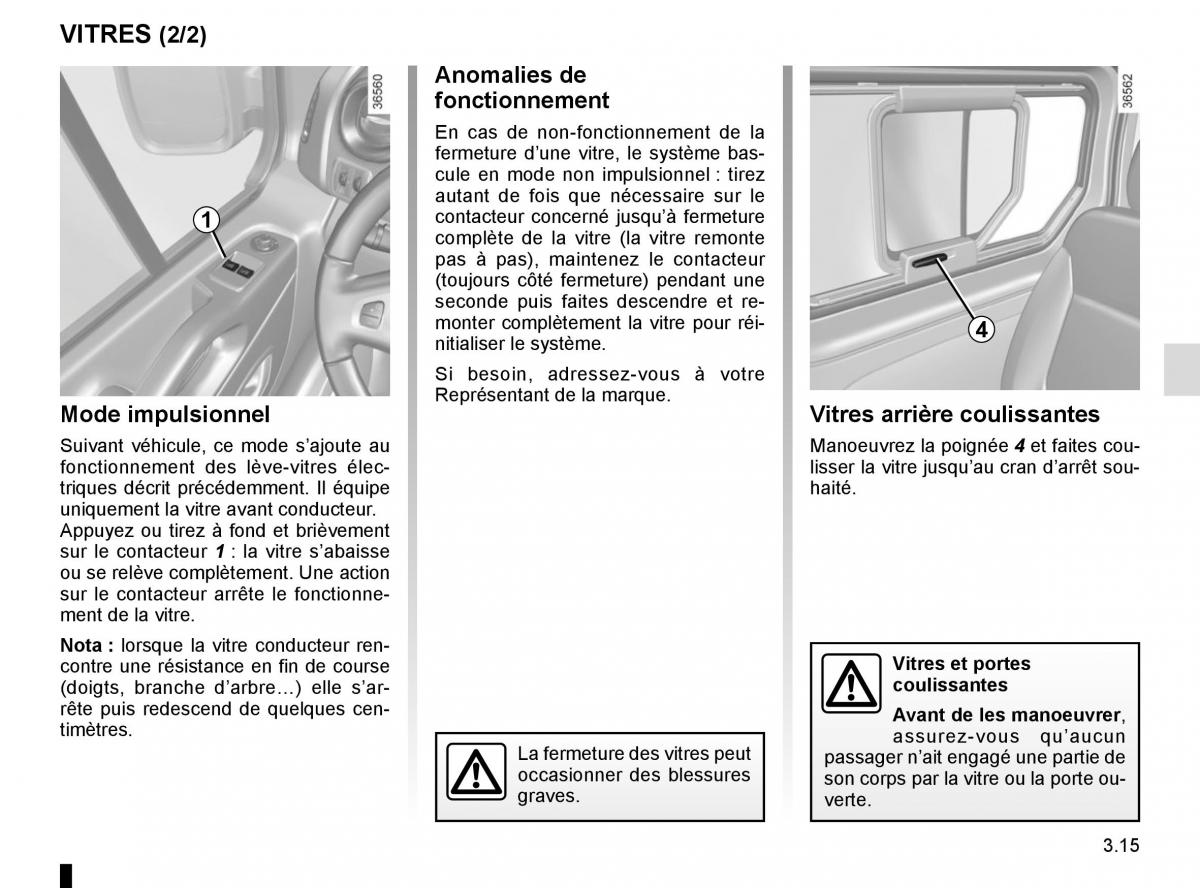 Renault Trafic III 3 manuel du proprietaire / page 177