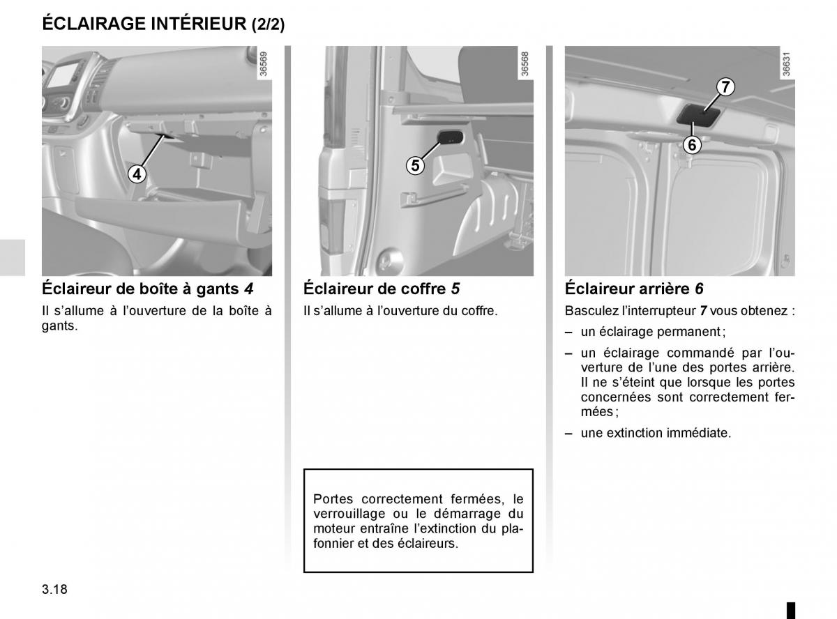 Renault Trafic III 3 manuel du proprietaire / page 180