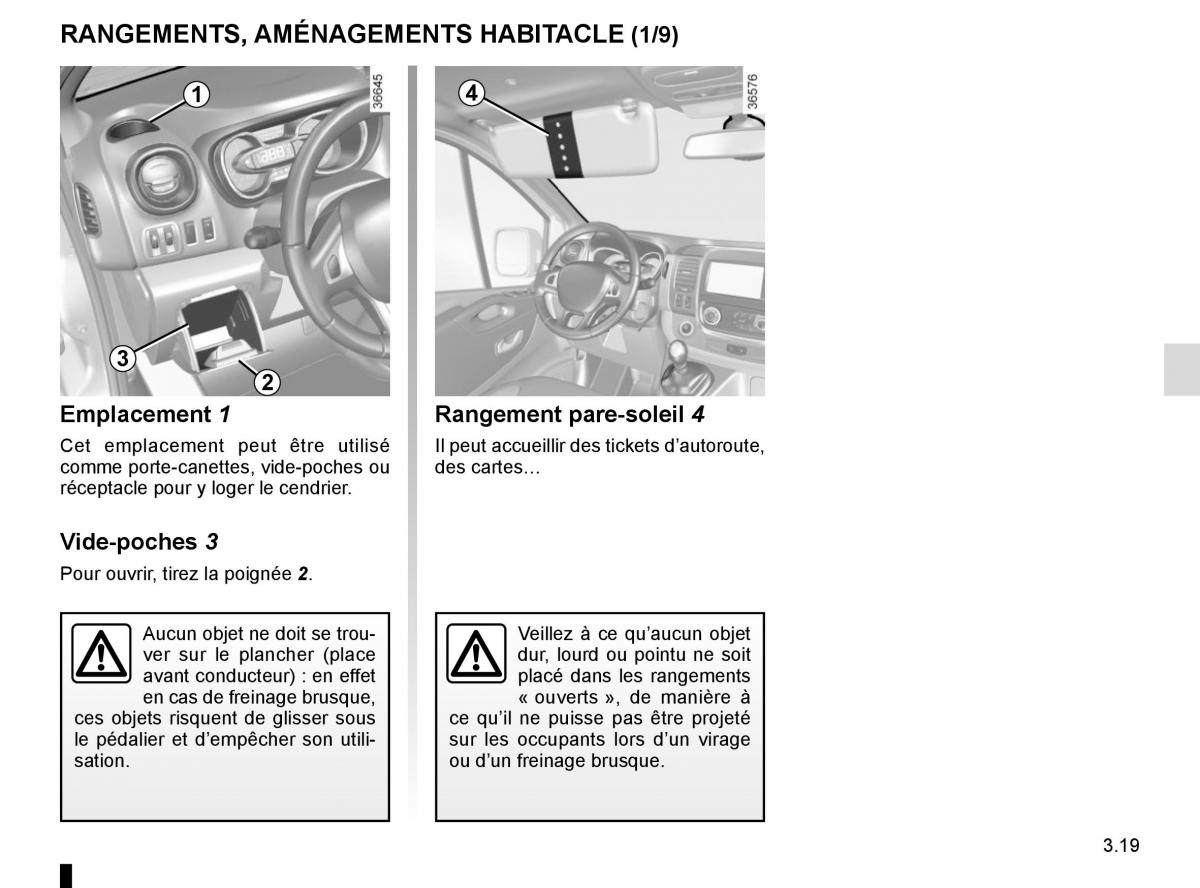 Renault Trafic III 3 manuel du proprietaire / page 181