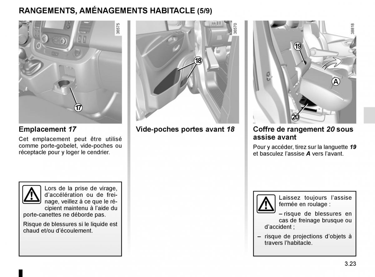 Renault Trafic III 3 manuel du proprietaire / page 185