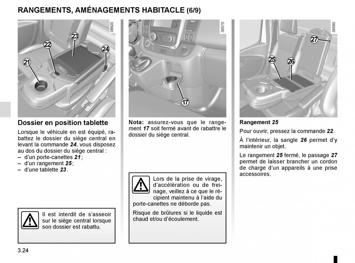 Renault Trafic III 3 manuel du proprietaire / page 186