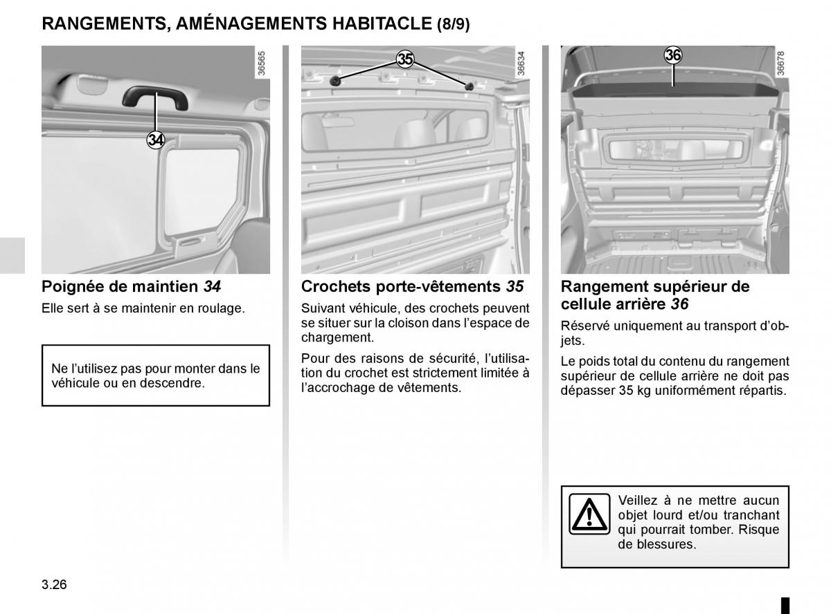 Renault Trafic III 3 manuel du proprietaire / page 188