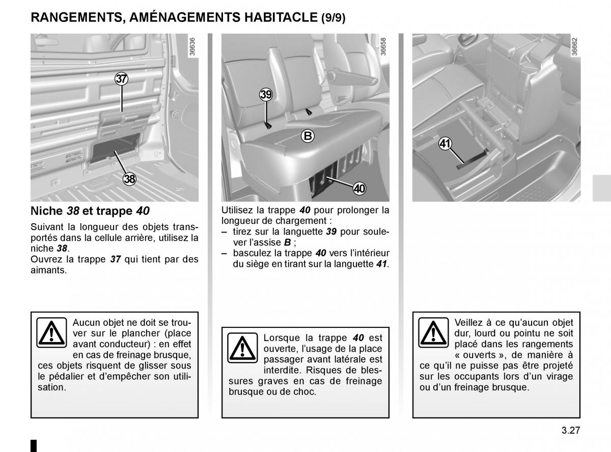 Renault Trafic III 3 manuel du proprietaire / page 189