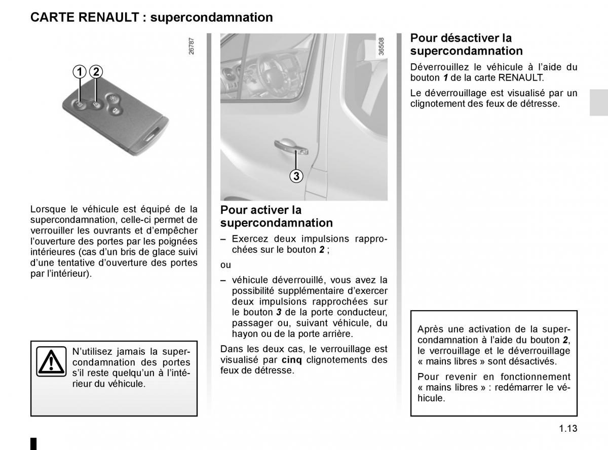 Renault Trafic III 3 manuel du proprietaire / page 19