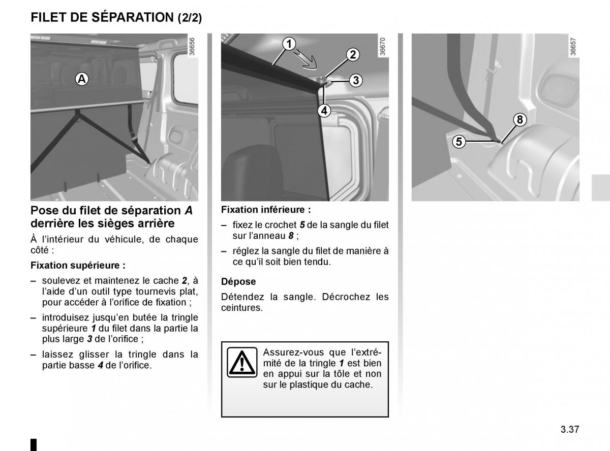 Renault Trafic III 3 manuel du proprietaire / page 199