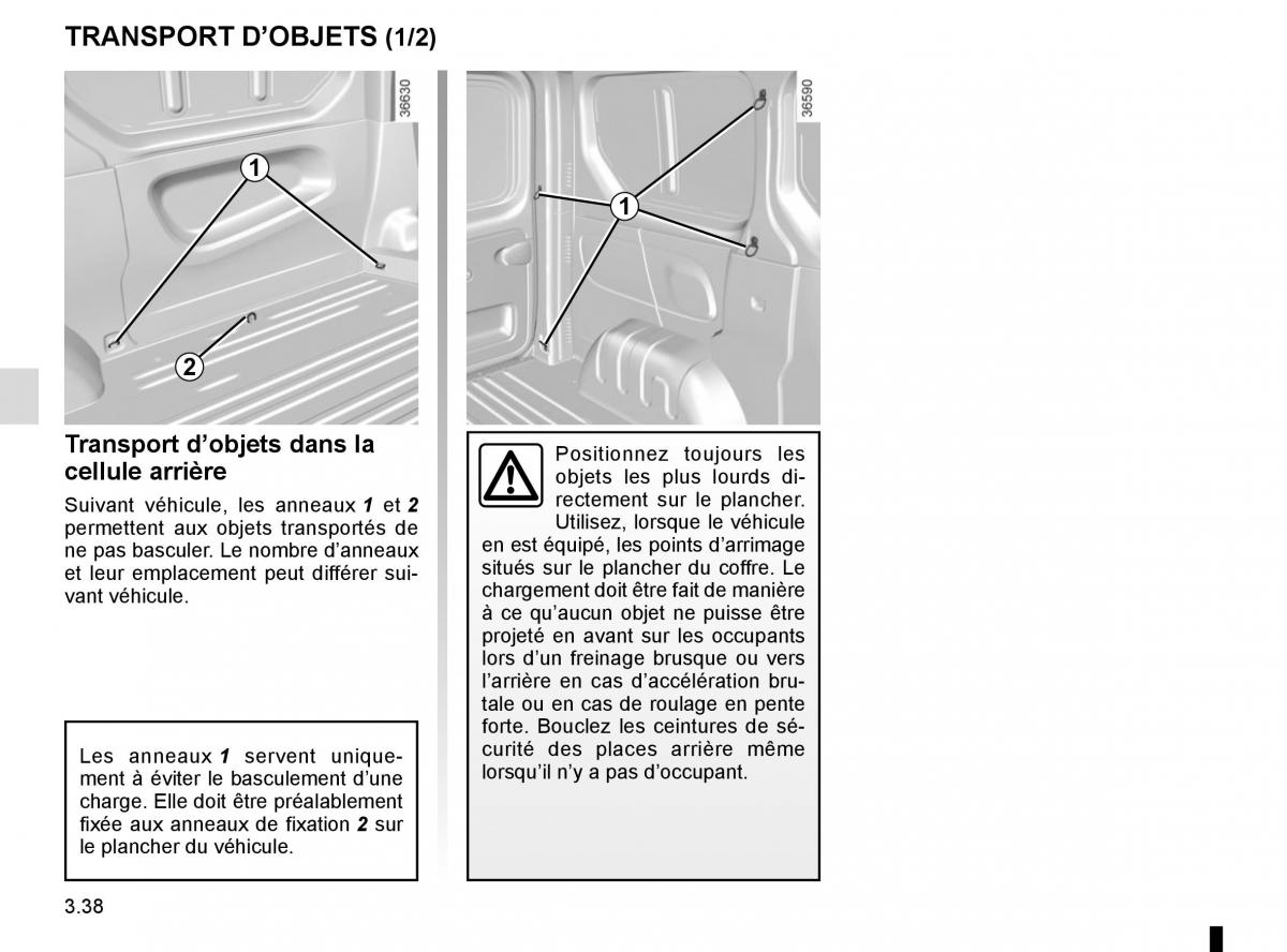 Renault Trafic III 3 manuel du proprietaire / page 200