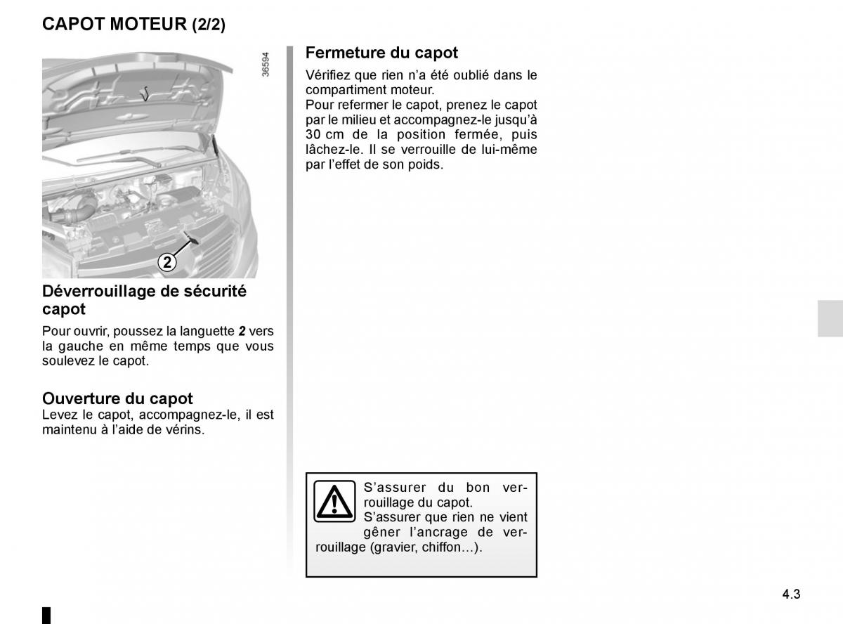 Renault Trafic III 3 manuel du proprietaire / page 207