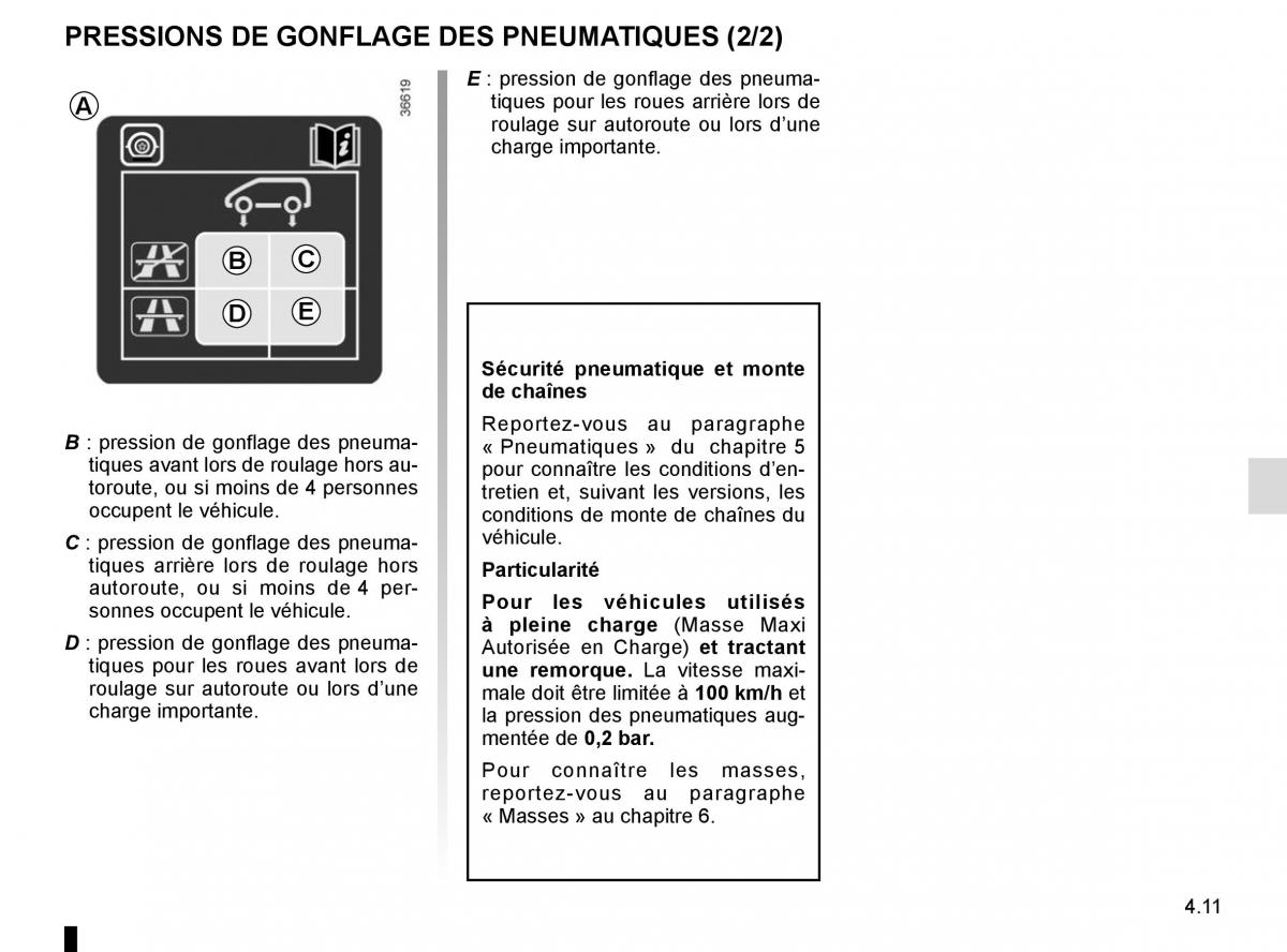 Renault Trafic III 3 manuel du proprietaire / page 215