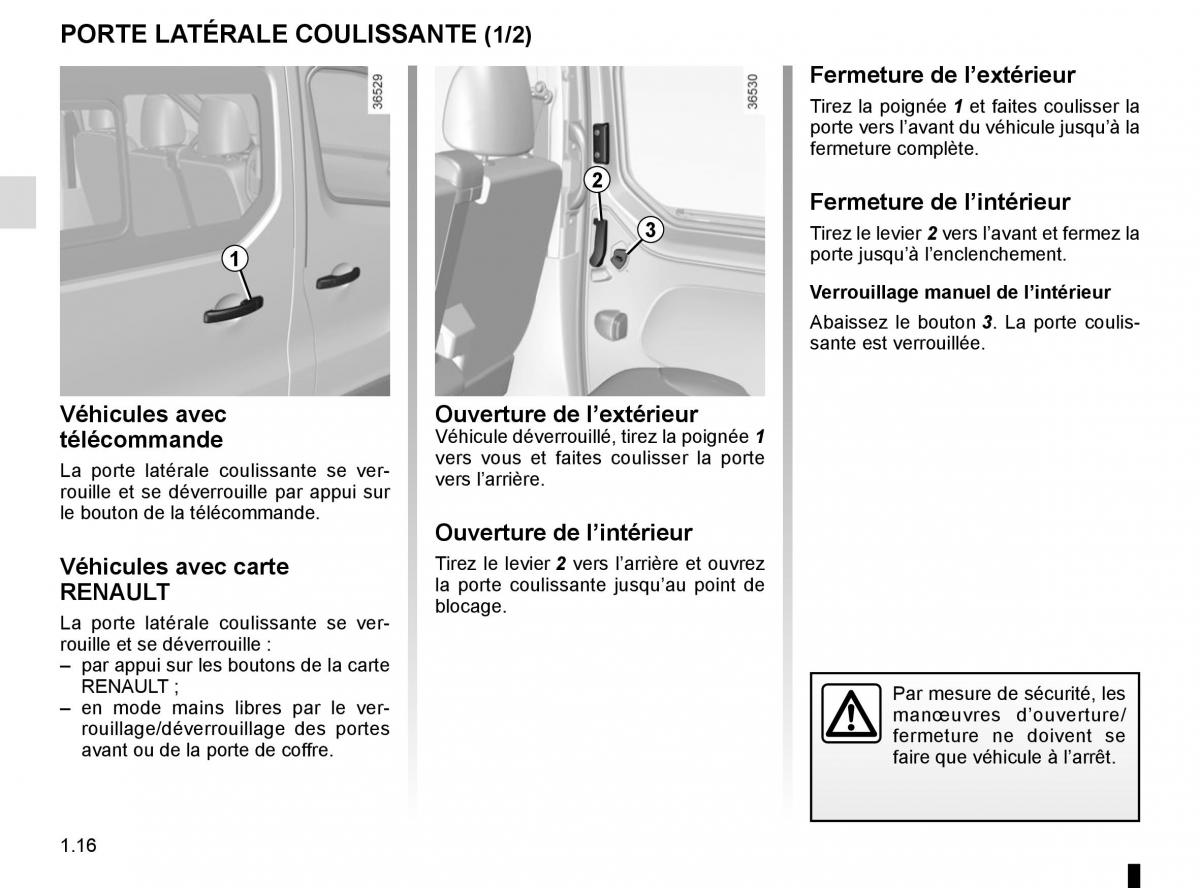 Renault Trafic III 3 manuel du proprietaire / page 22