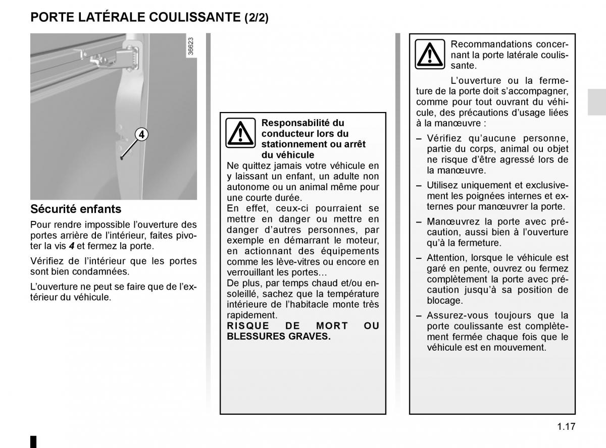 Renault Trafic III 3 manuel du proprietaire / page 23