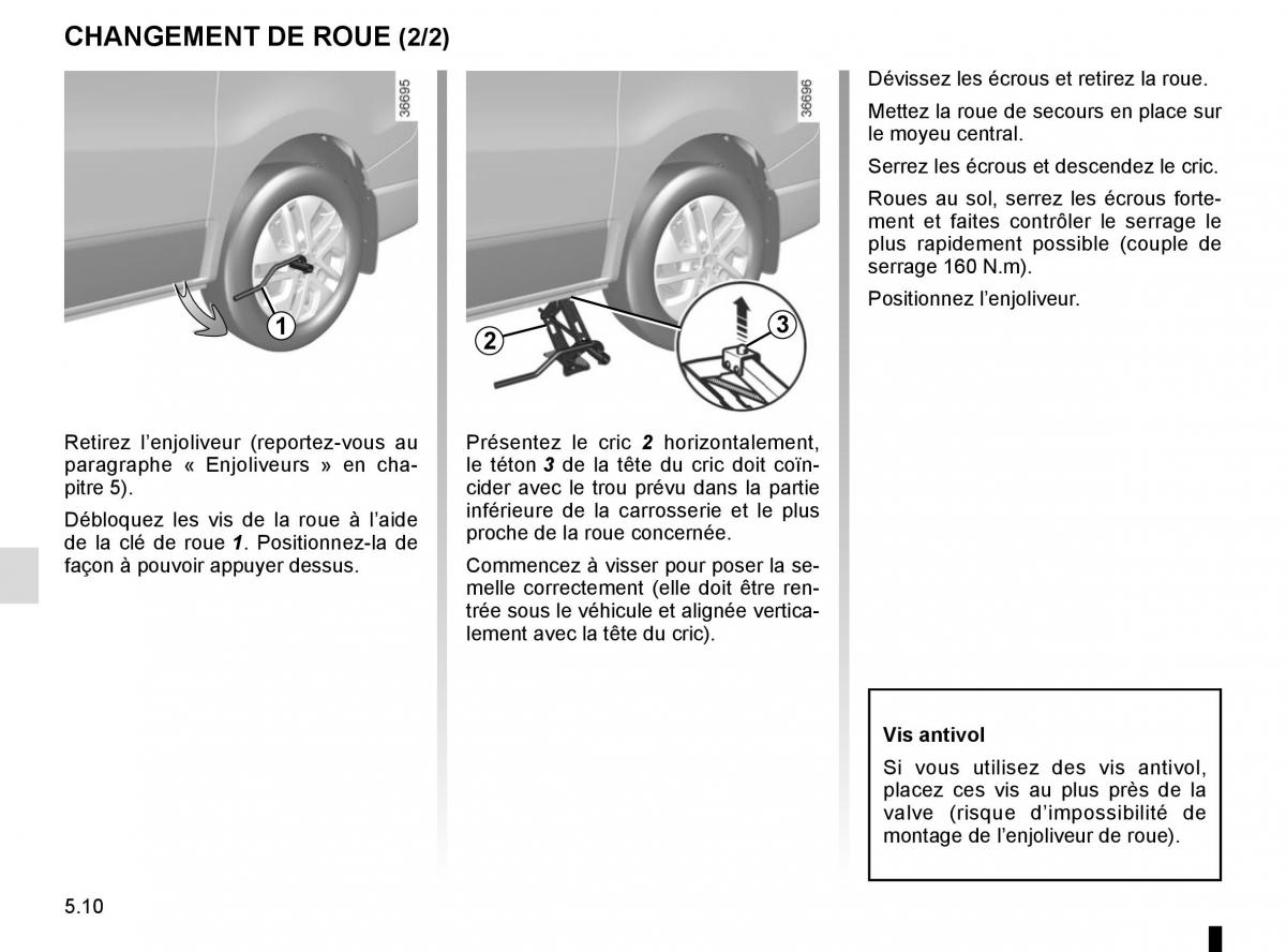 Renault Trafic III 3 manuel du proprietaire / page 230