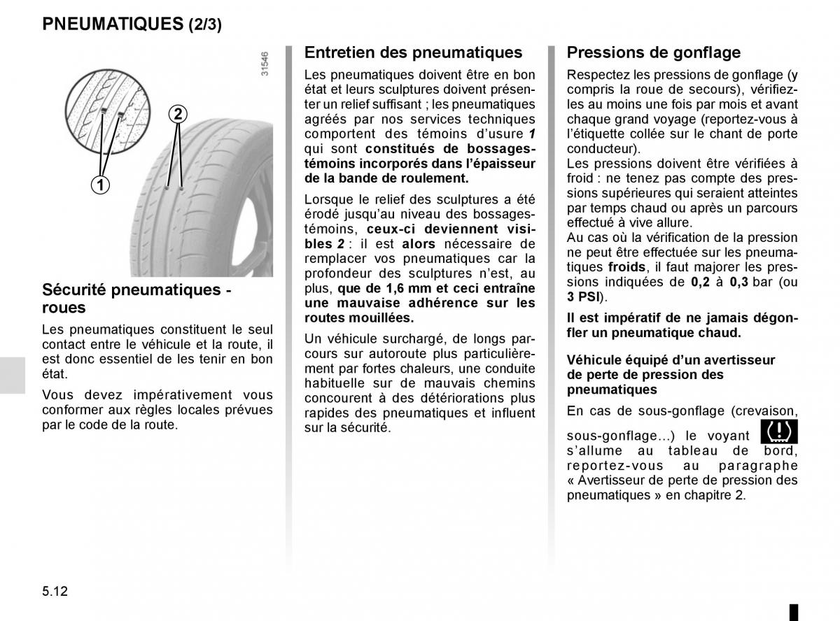 Renault Trafic III 3 manuel du proprietaire / page 232