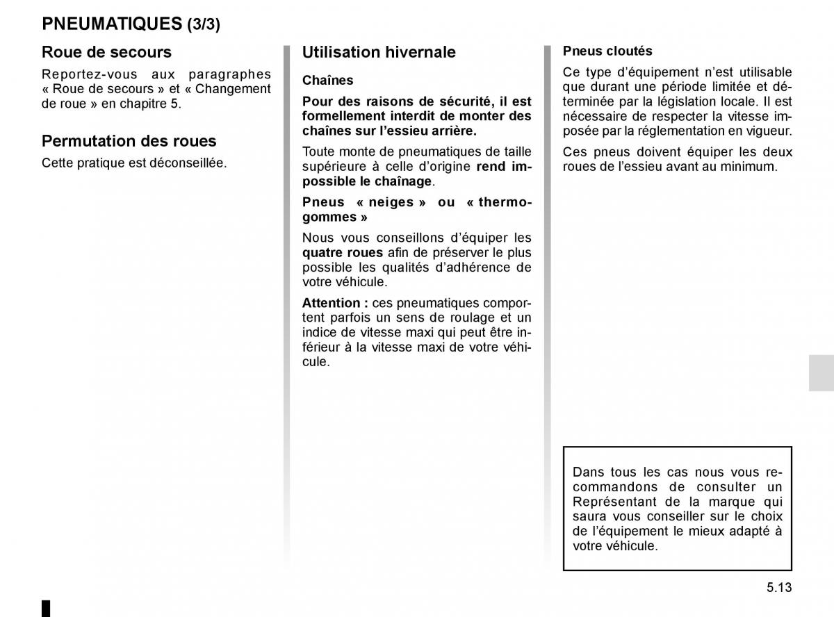 Renault Trafic III 3 manuel du proprietaire / page 233