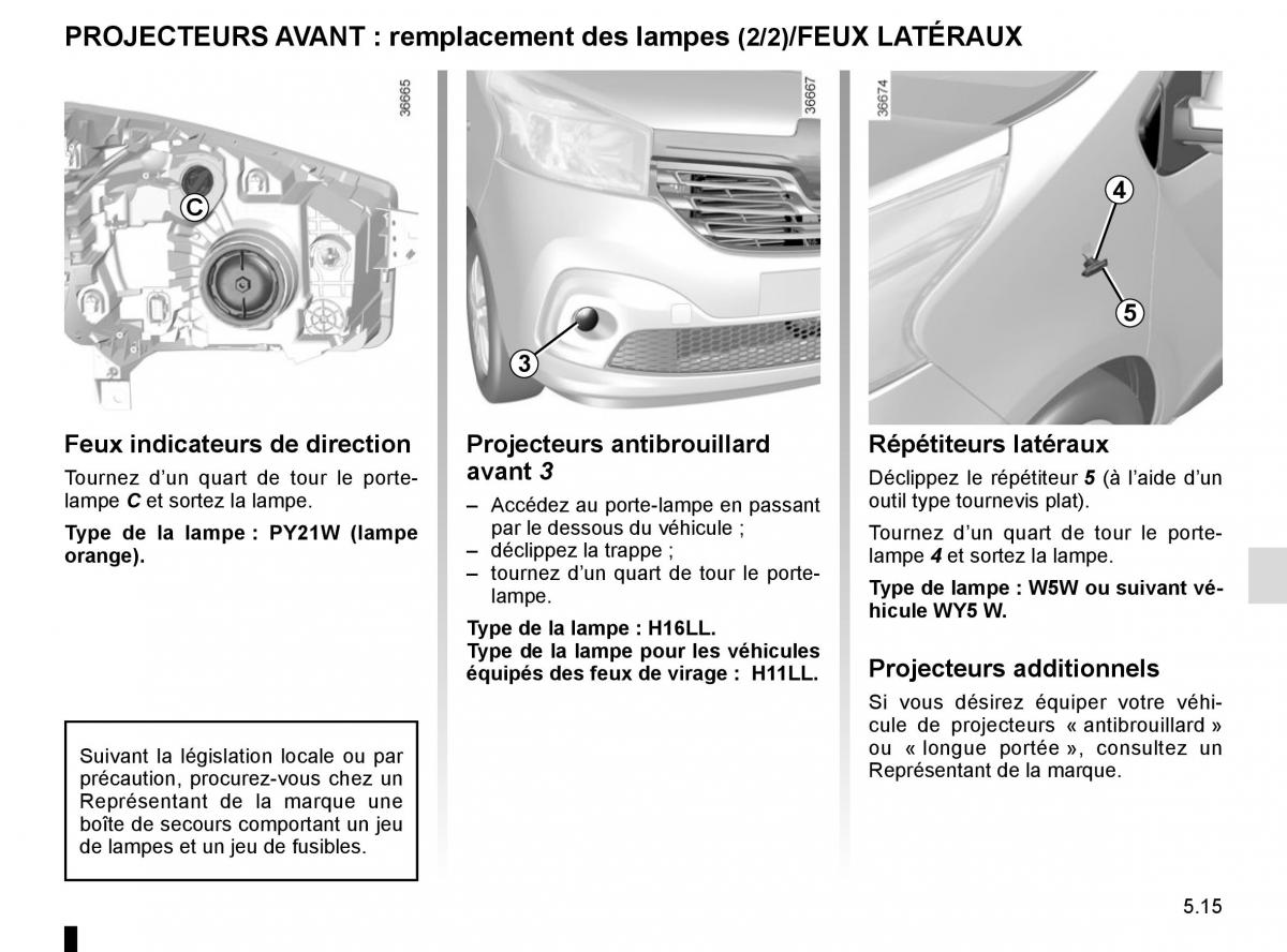 Renault Trafic III 3 manuel du proprietaire / page 235