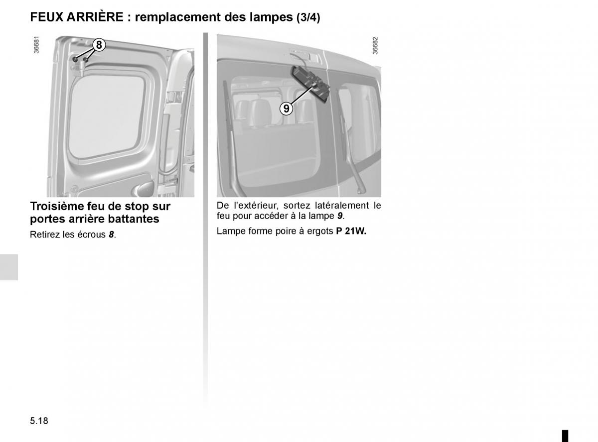 Renault Trafic III 3 manuel du proprietaire / page 238