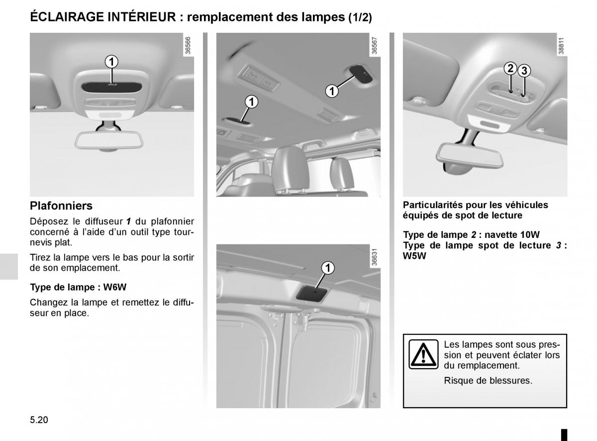 Renault Trafic III 3 manuel du proprietaire / page 240