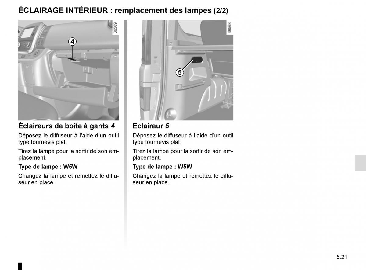 Renault Trafic III 3 manuel du proprietaire / page 241