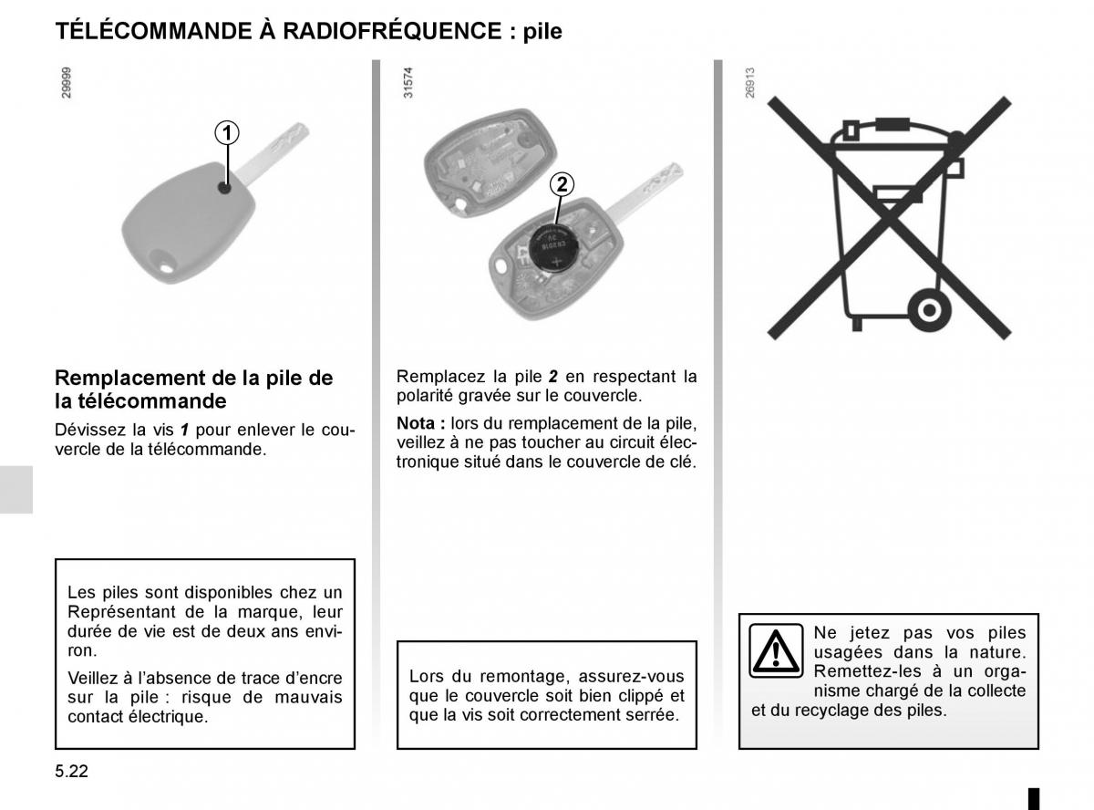 Renault Trafic III 3 manuel du proprietaire / page 242