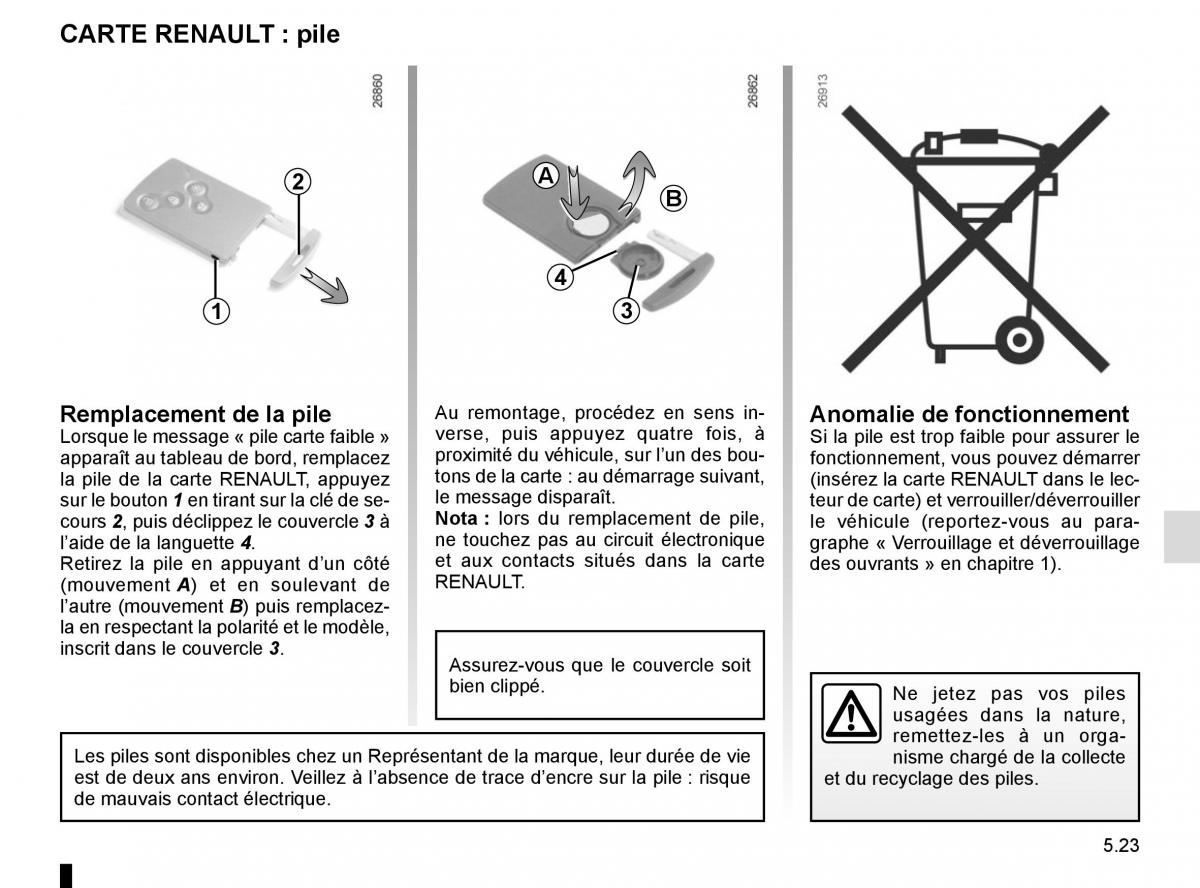 Renault Trafic III 3 manuel du proprietaire / page 243