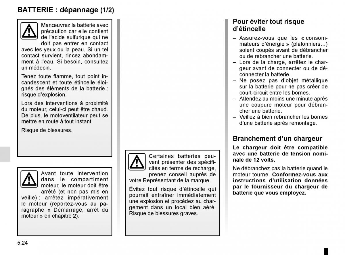 Renault Trafic III 3 manuel du proprietaire / page 244