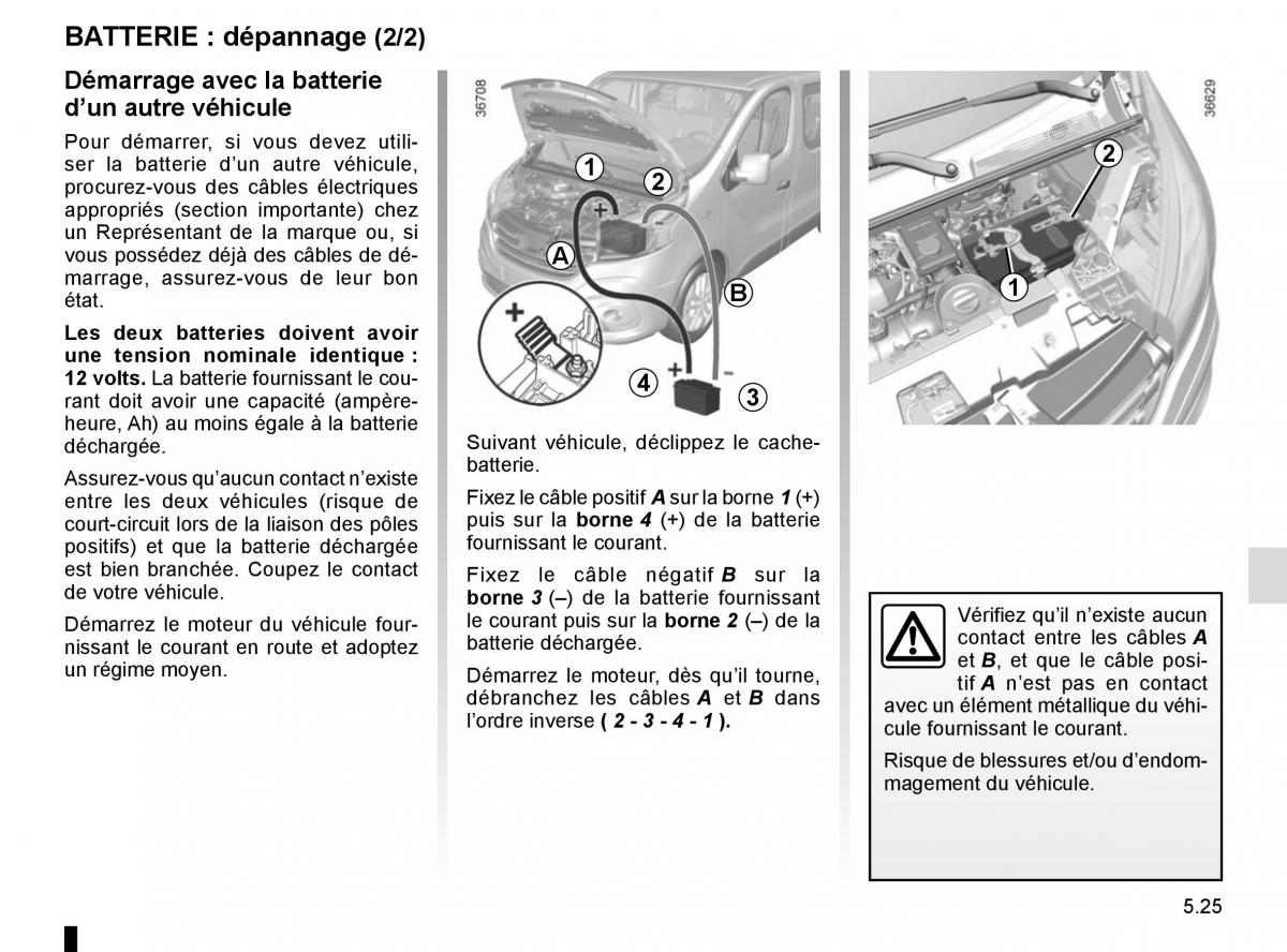 Renault Trafic III 3 manuel du proprietaire / page 245