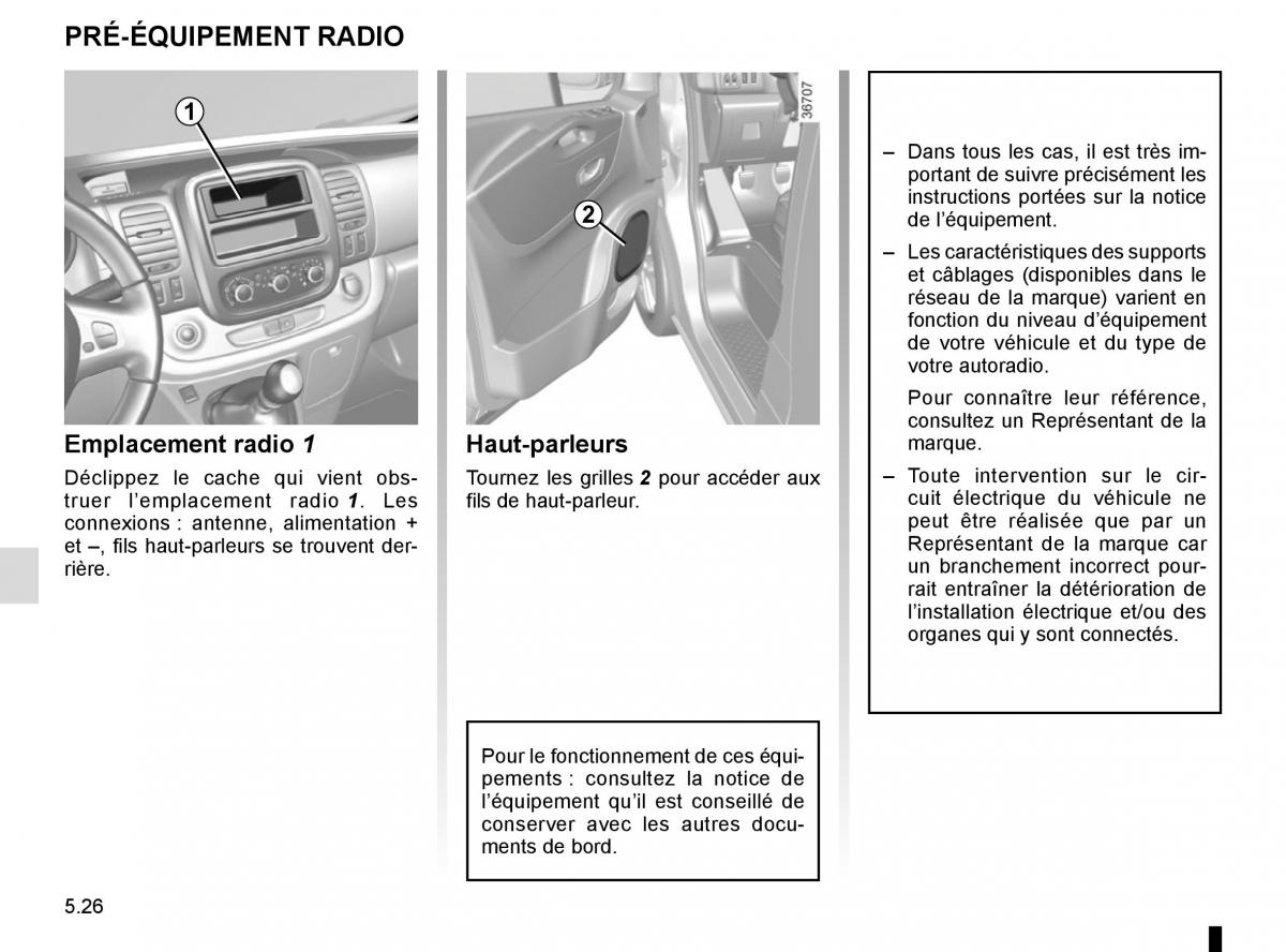 Renault Trafic III 3 manuel du proprietaire / page 246