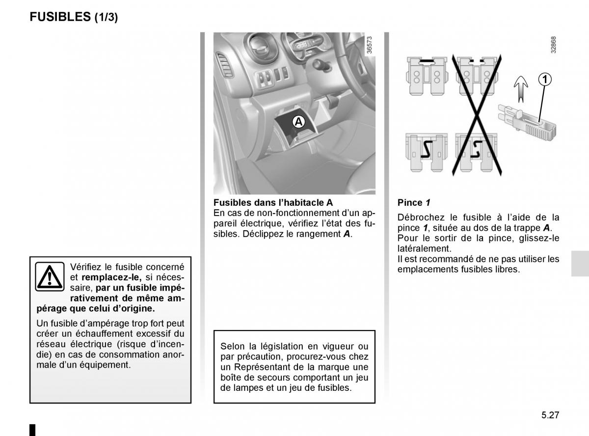 Renault Trafic III 3 manuel du proprietaire / page 247