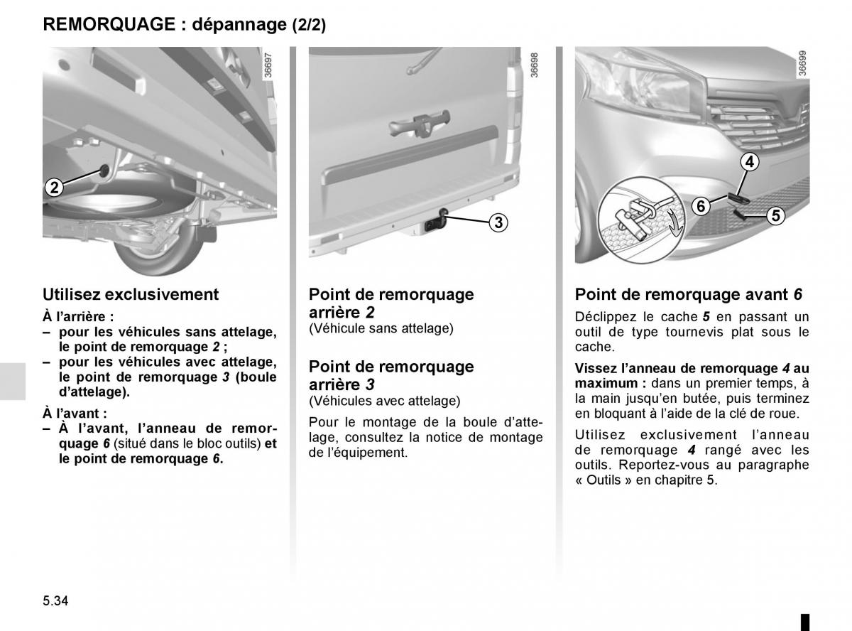 Renault Trafic III 3 manuel du proprietaire / page 254