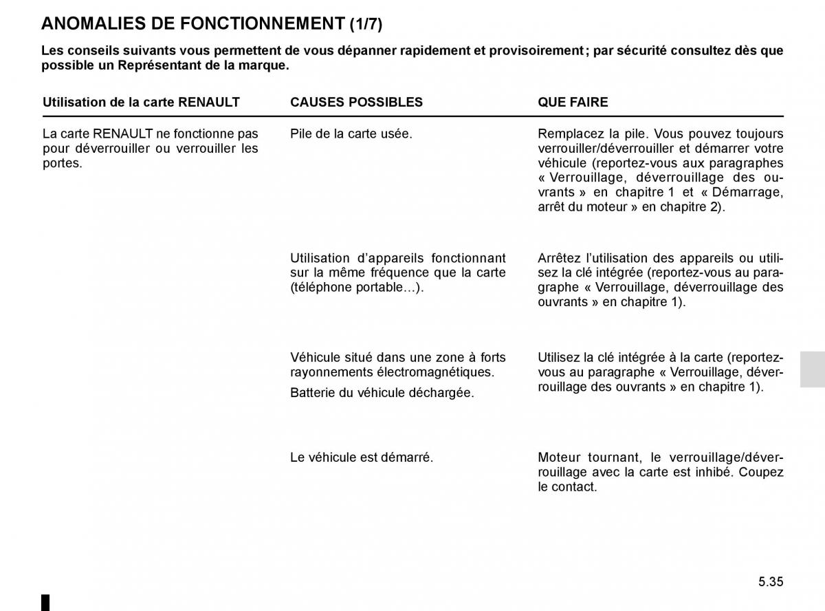 Renault Trafic III 3 manuel du proprietaire / page 255