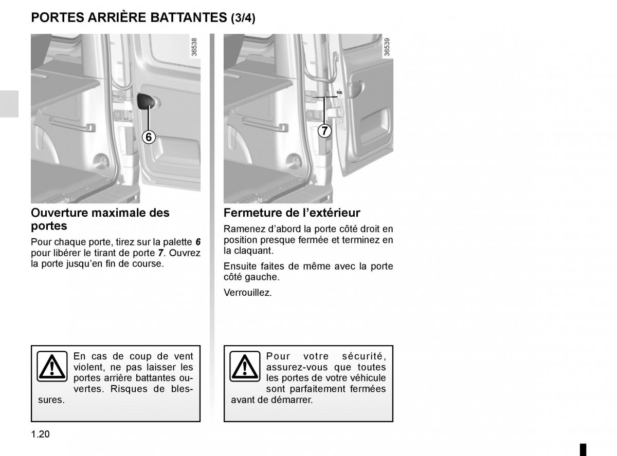 Renault Trafic III 3 manuel du proprietaire / page 26