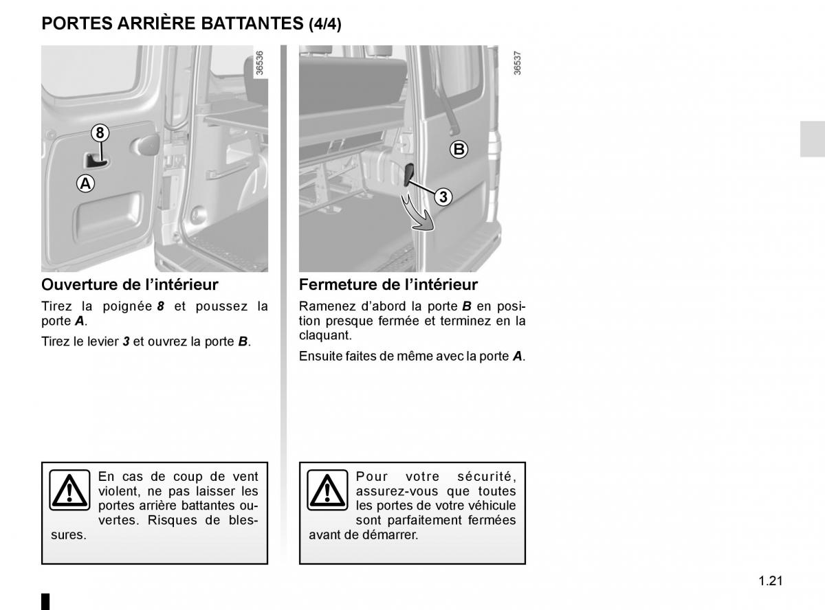 Renault Trafic III 3 manuel du proprietaire / page 27