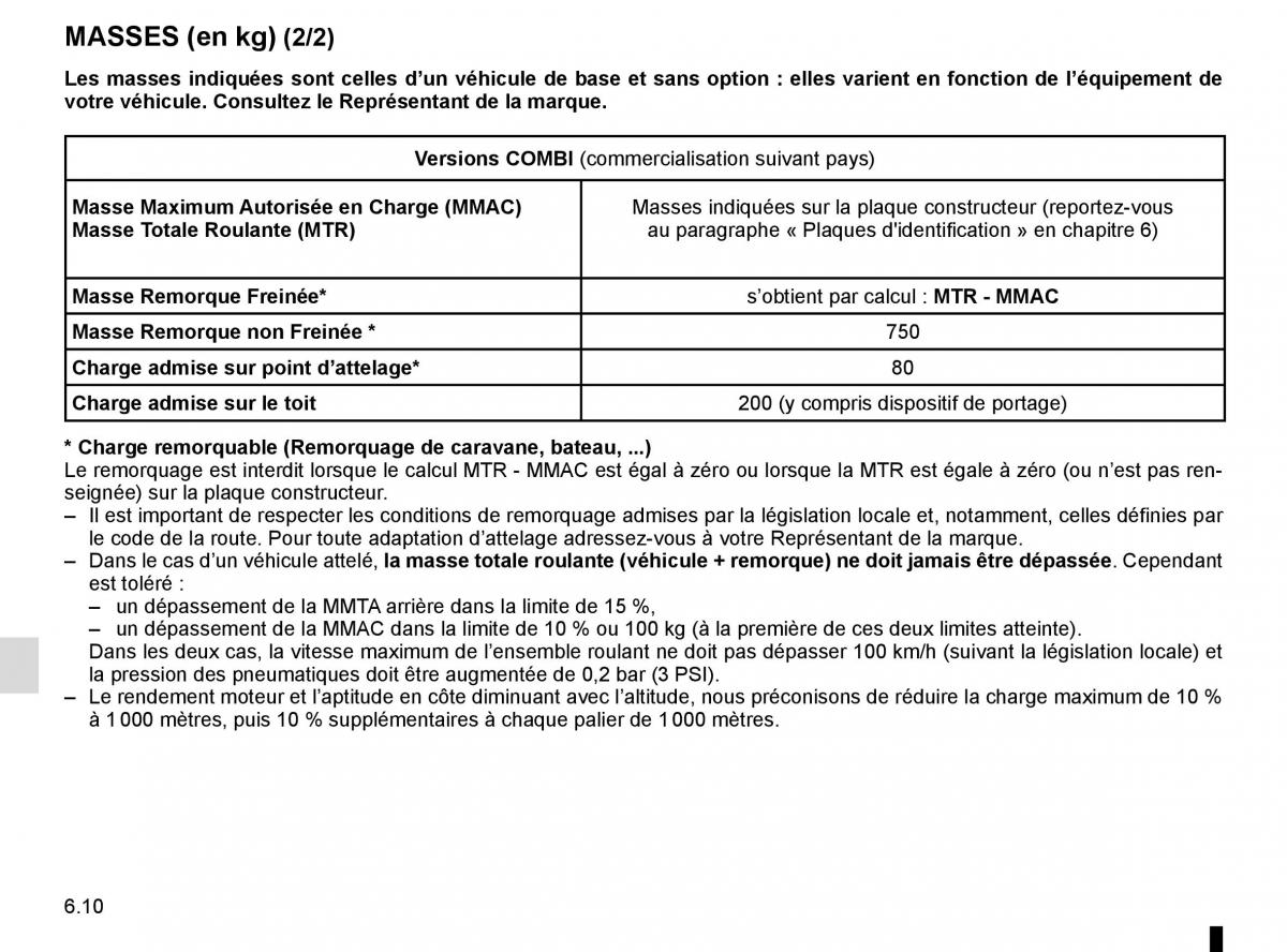 Renault Trafic III 3 manuel du proprietaire / page 272