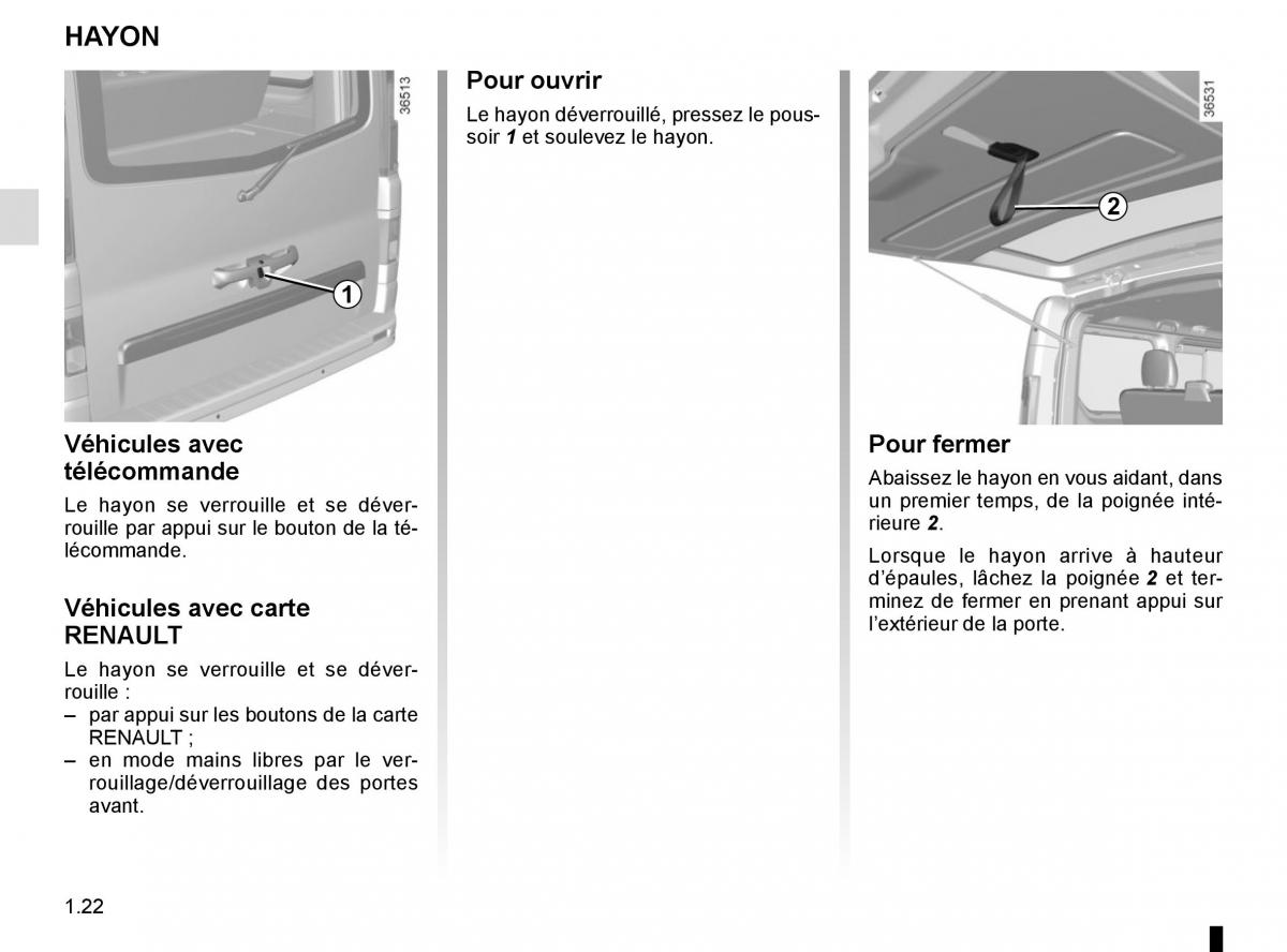 Renault Trafic III 3 manuel du proprietaire / page 28