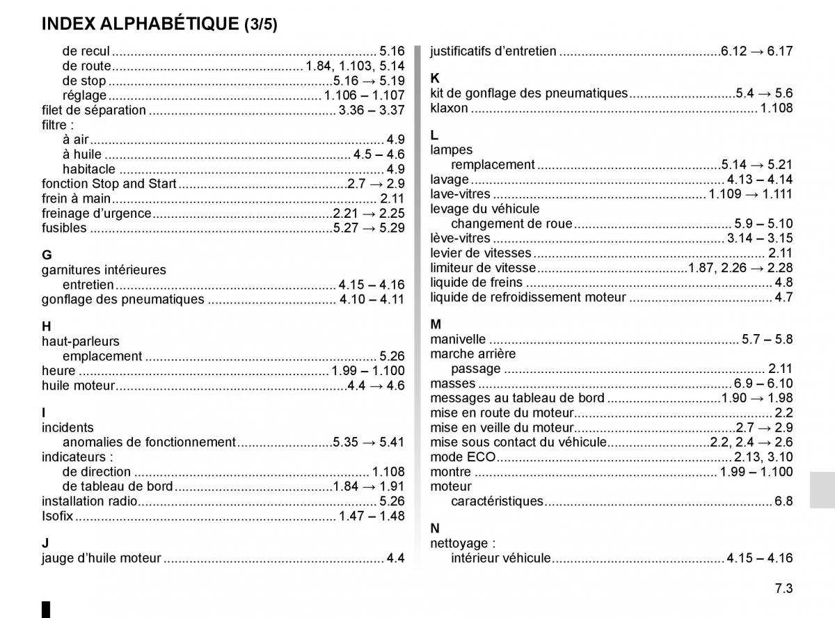 Renault Trafic III 3 manuel du proprietaire / page 287