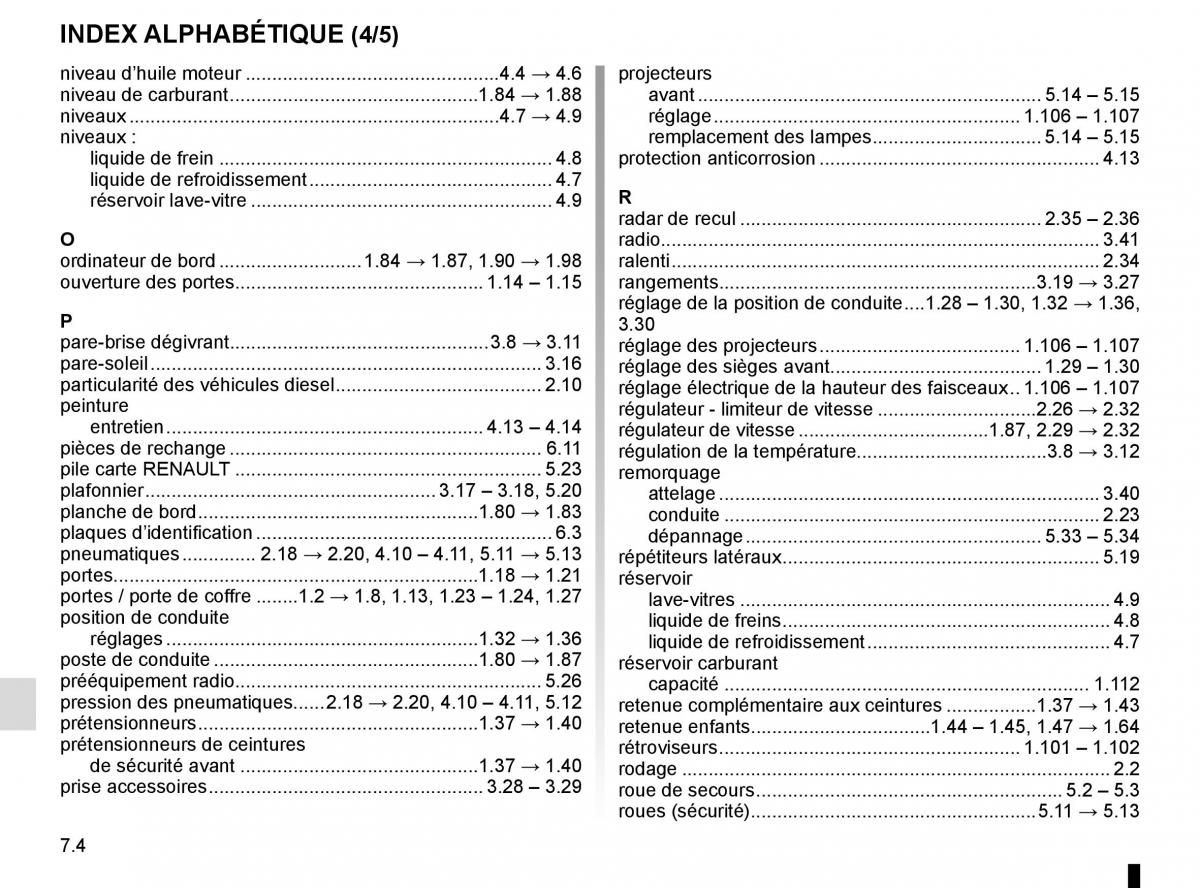 Renault Trafic III 3 manuel du proprietaire / page 288